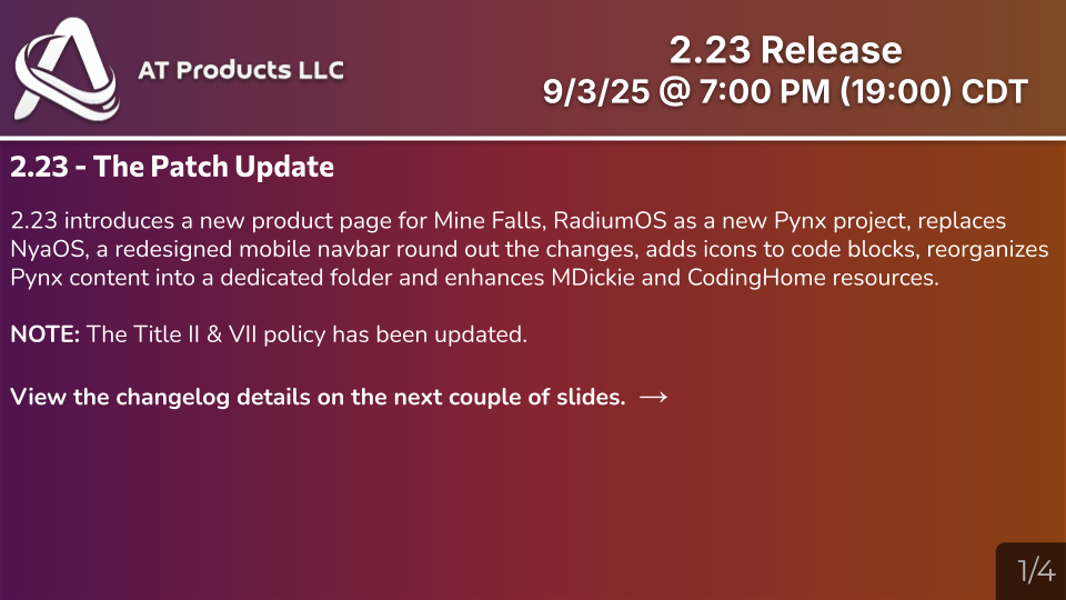 2.23 Release Slide 1
