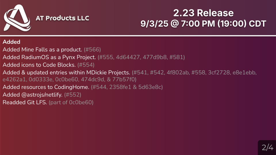 2.23 Release Slide 2